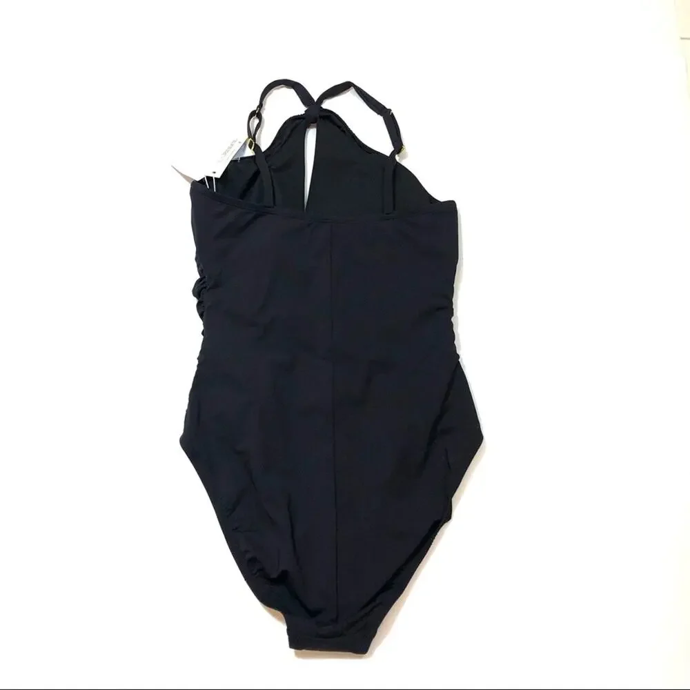 Bleu Rod Beattie BLACK Twisted One-Piece Swimsuit